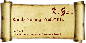Karácsony Zsófia névjegykártya