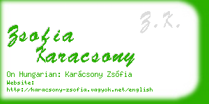 zsofia karacsony business card