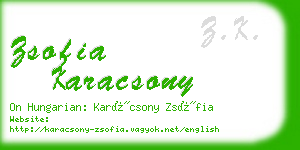 zsofia karacsony business card